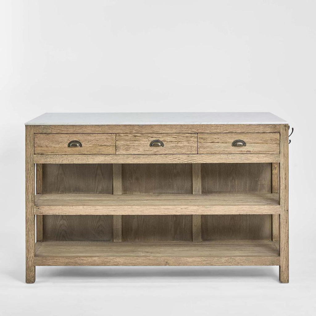 Carter Kitchen Island Natural & White