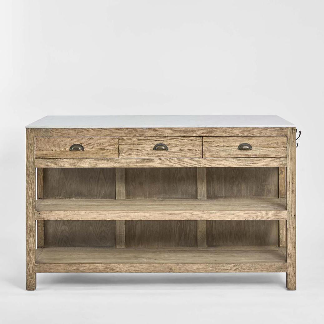 Carter Kitchen Island Natural & White