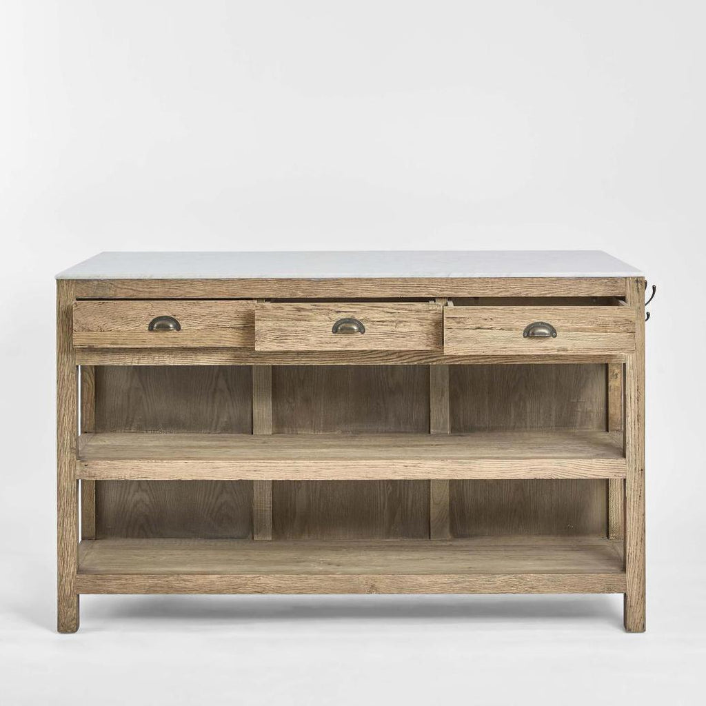Carter Kitchen Island Natural & White