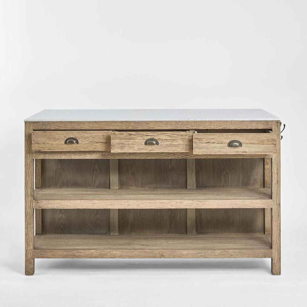 Carter Kitchen Island Natural & White