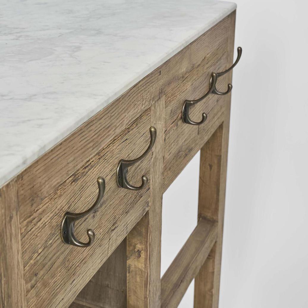 Carter Kitchen Island Natural & White