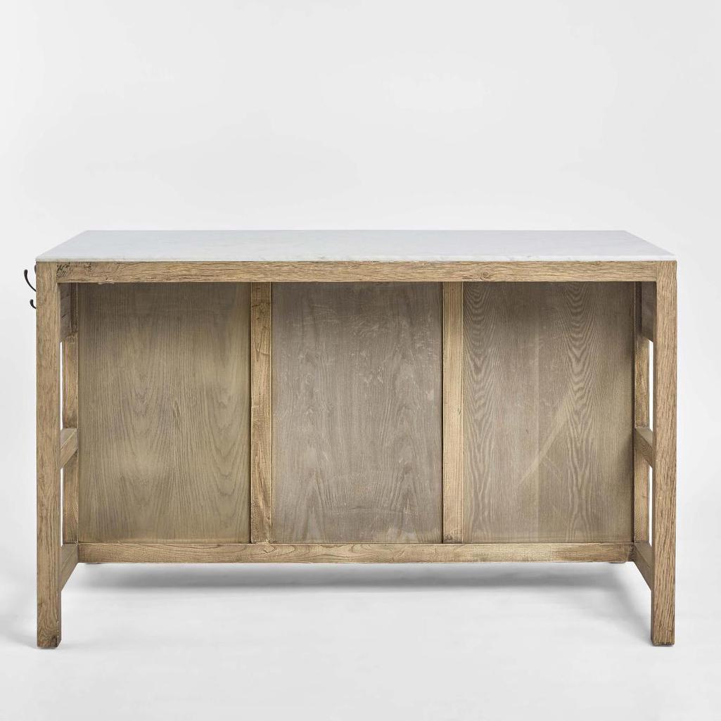 Carter Kitchen Island Natural & White