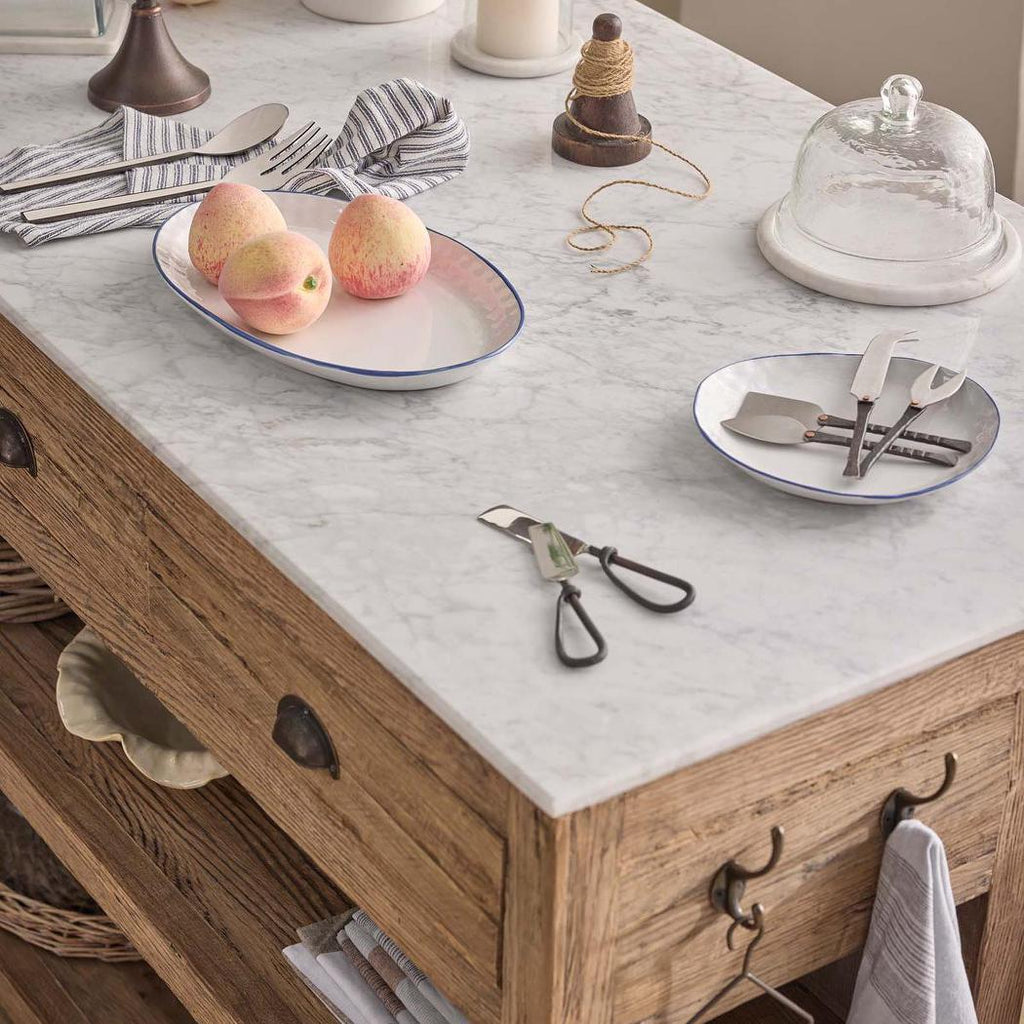 Carter Kitchen Island Natural & White