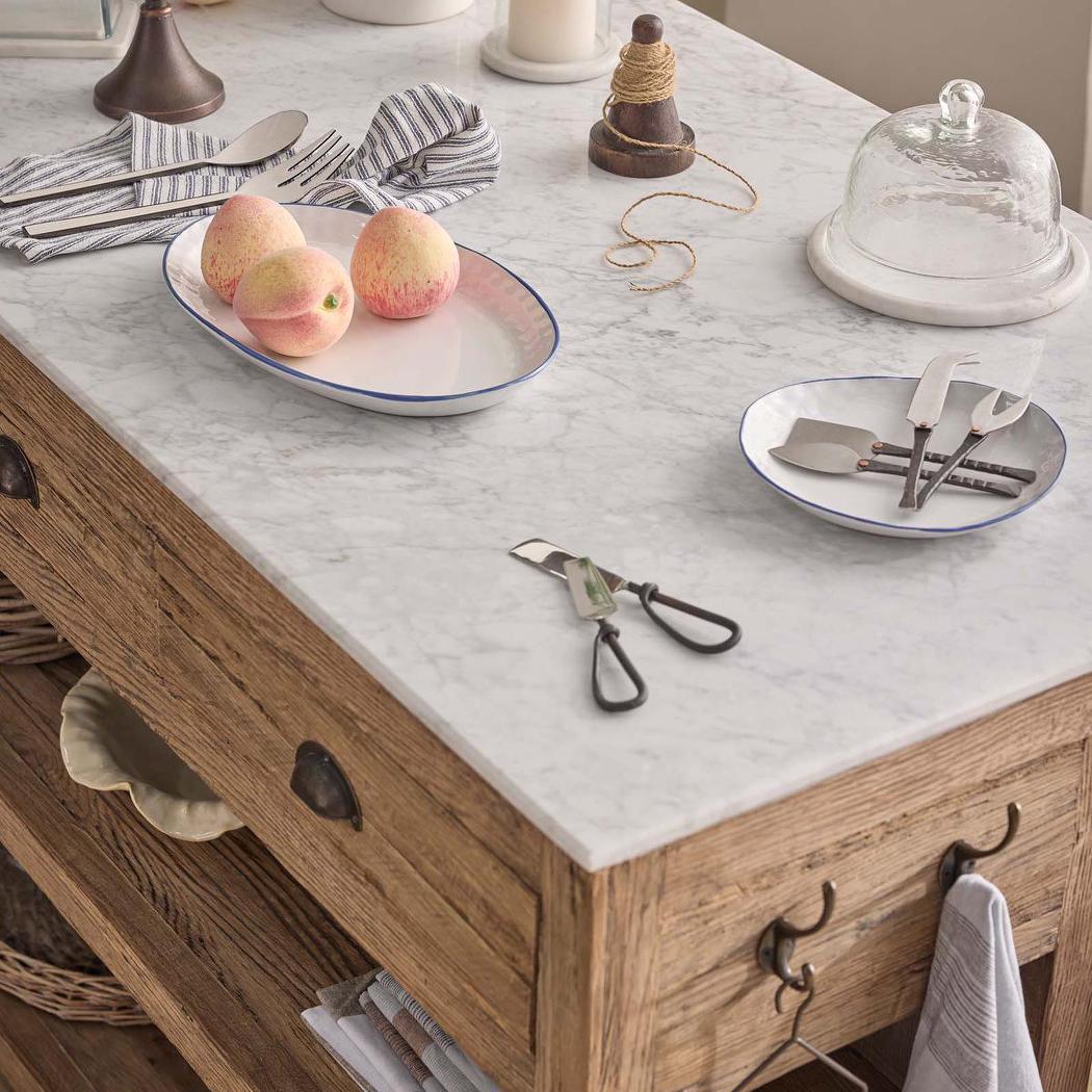 Carter Kitchen Island Natural & White