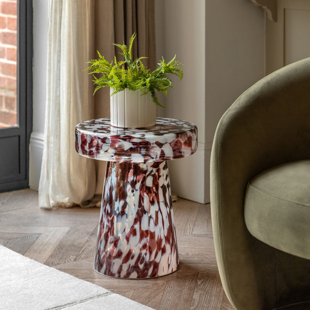 Isla Leopard Marble Side Table