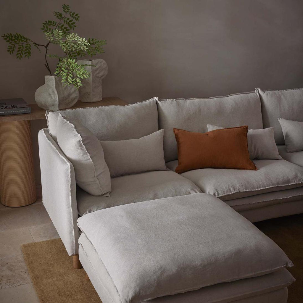 Aberdeen 2str Left Arm Sofa Base with Cover Natural