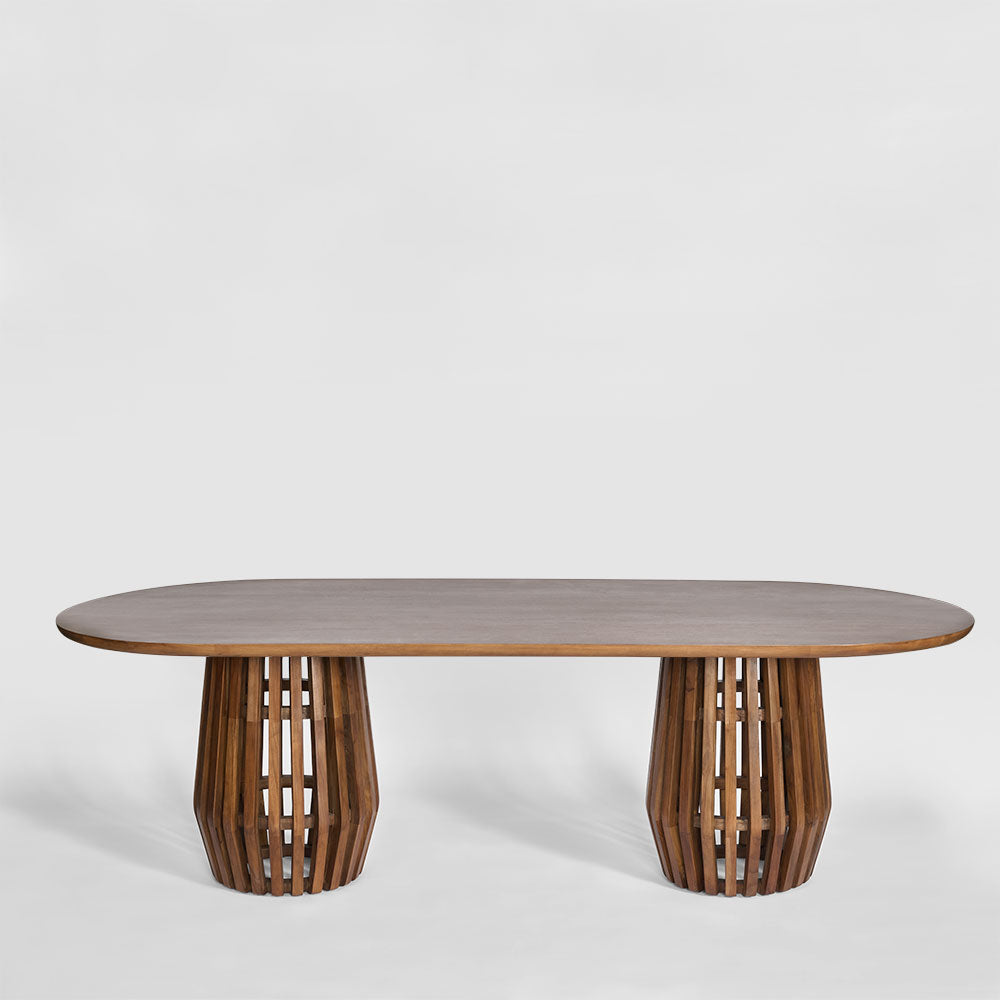 Bell Dining Table Dark Walnut 240cm
