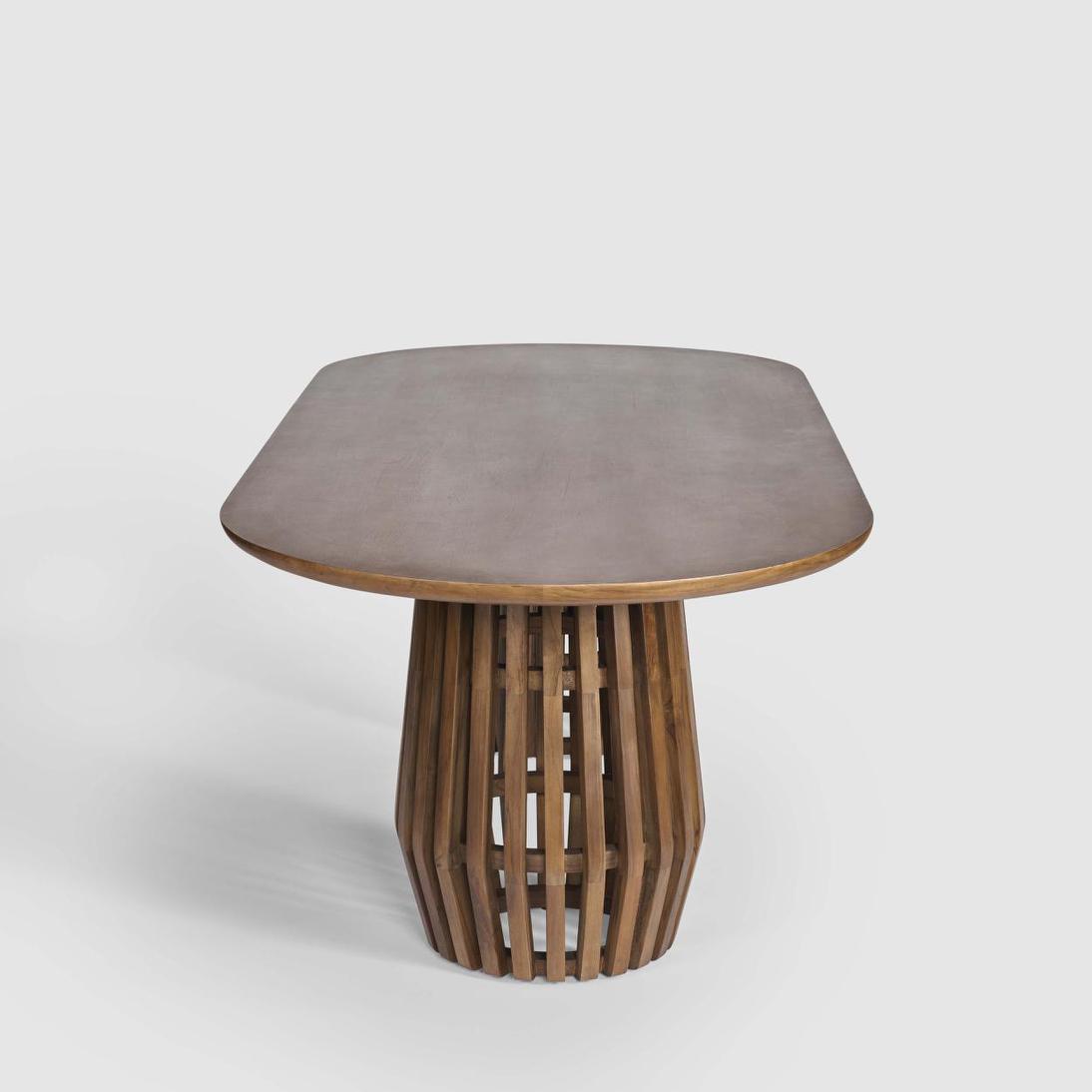 Bell Dining Table Dark Walnut 240cm