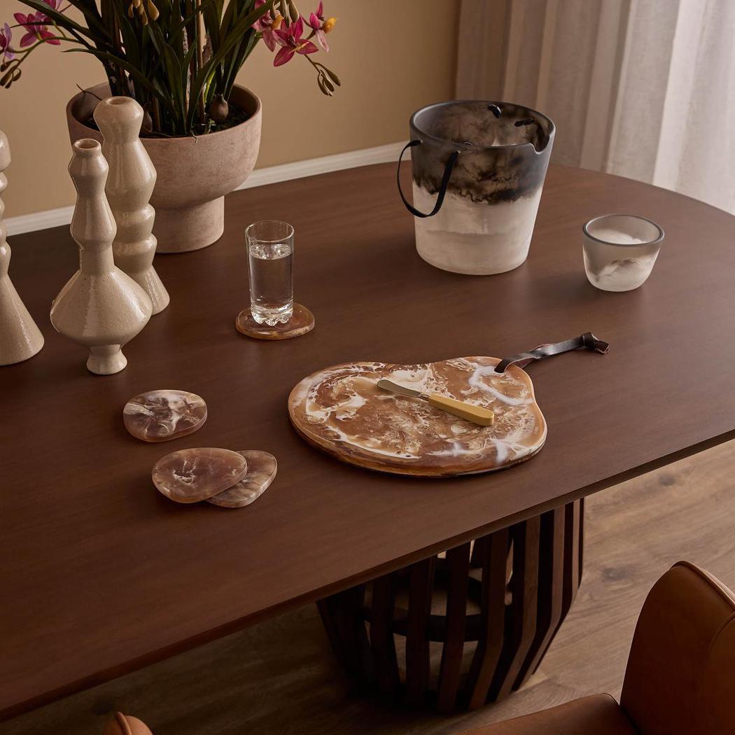 Bell Dining Table Dark Walnut 240cm