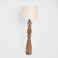 Marlow Wood Floor Lamp Saddle Base with Natural Shade