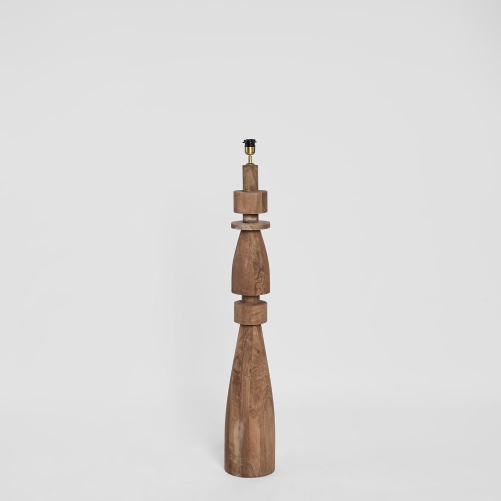 Marlow Wood Floor Lamp Saddle Base with Natural Shade
