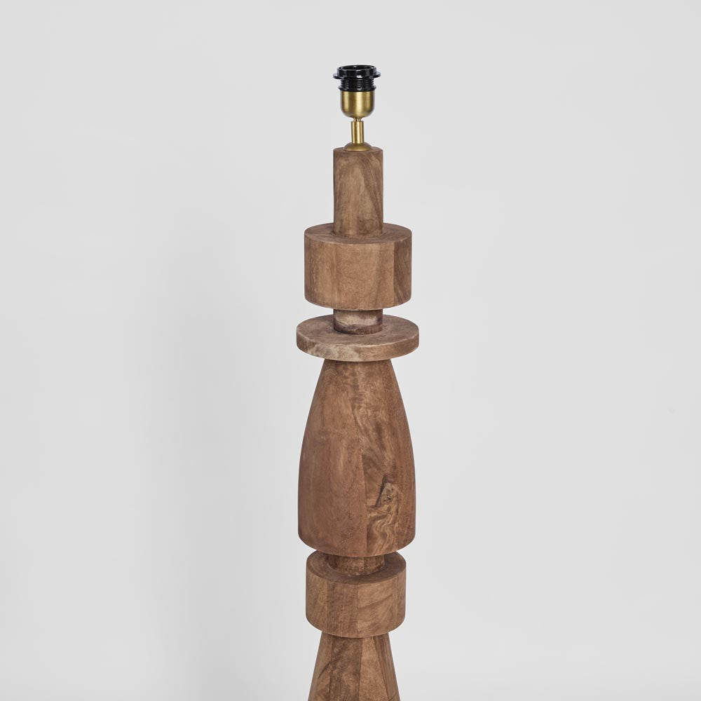 Marlow Wood Floor Lamp Saddle Base with Natural Shade