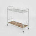 Waverly Bar Cart Outdoor White with tiled shelf