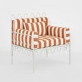 Wavery Arm Chair Outdoor Terracotta/White Stripe Cushions