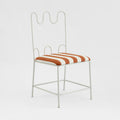 Waverly Dining Chair Outdoor Terracotta/White Stripe Cushion