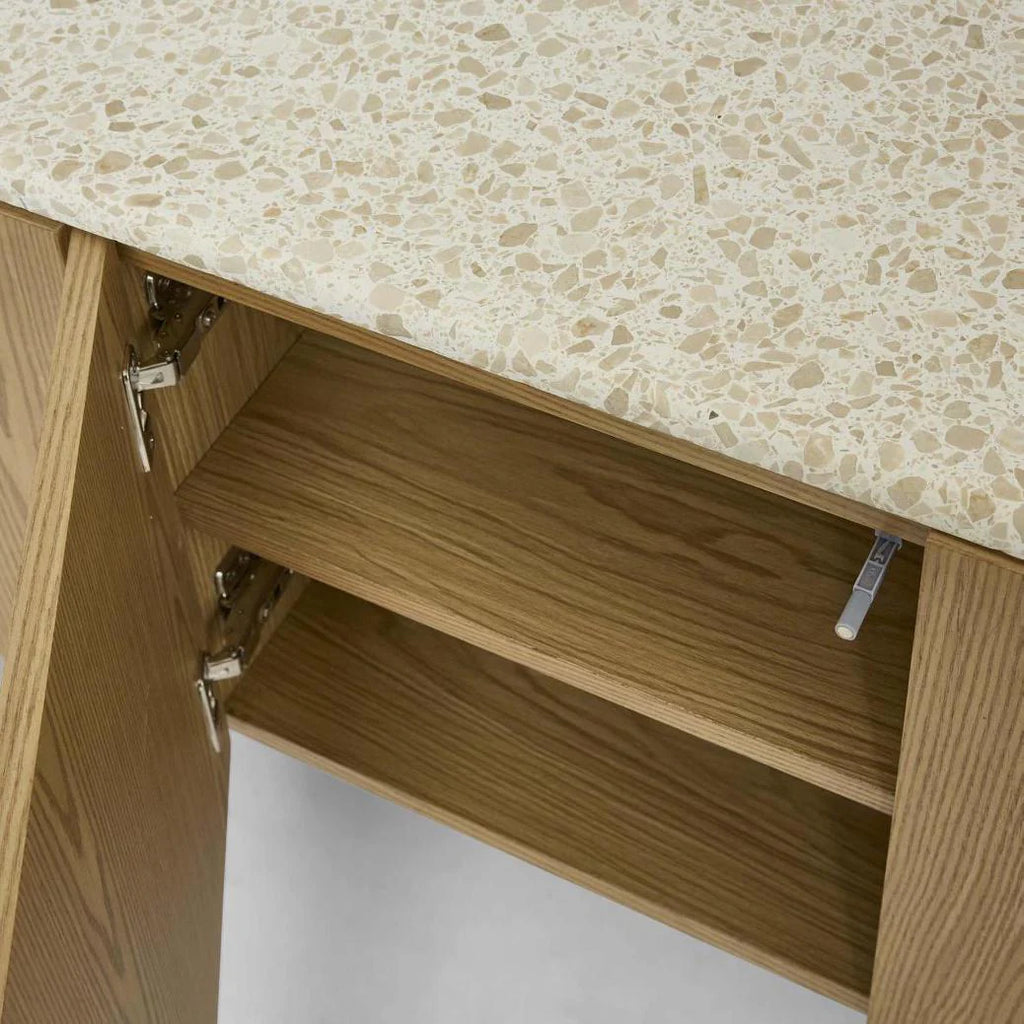 Abbaco Entertainment Unit Light Oak & Terrazzo