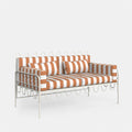Waverly 2 Seat Sofa Outdoor Terracotta/White Stripe Cushions
