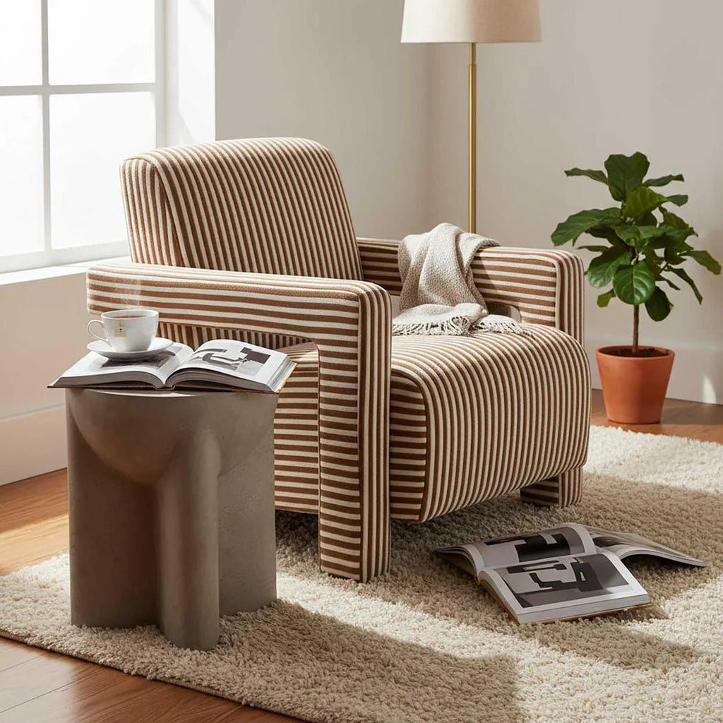 Acadia Armchair Terracotta Stripe