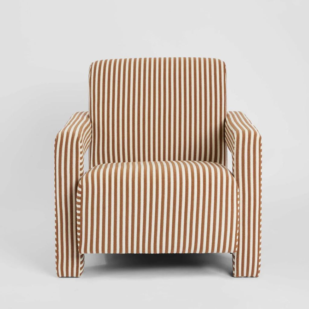 Acadia Armchair Terracotta Stripe
