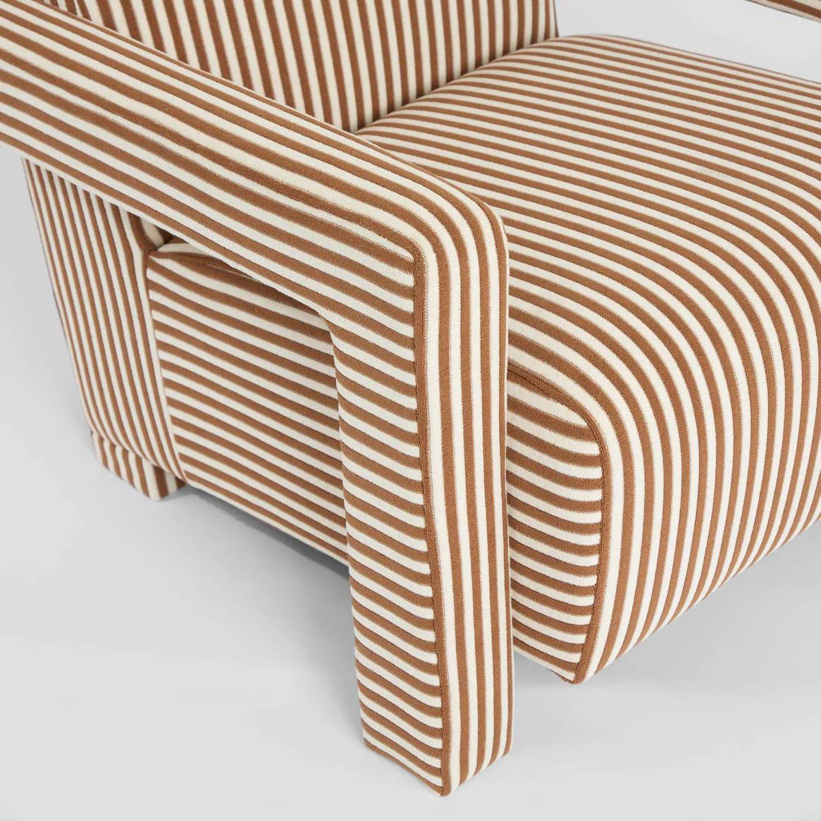 Acadia Armchair Terracotta Stripe