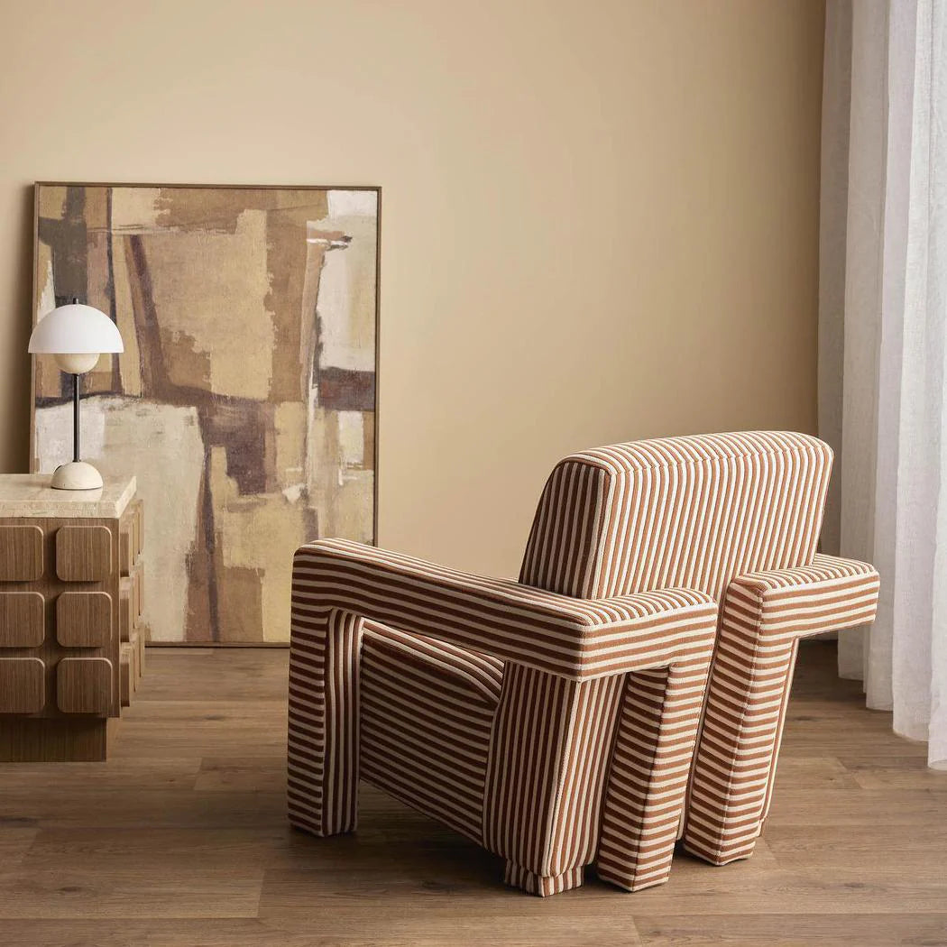 Acadia Armchair Terracotta Stripe