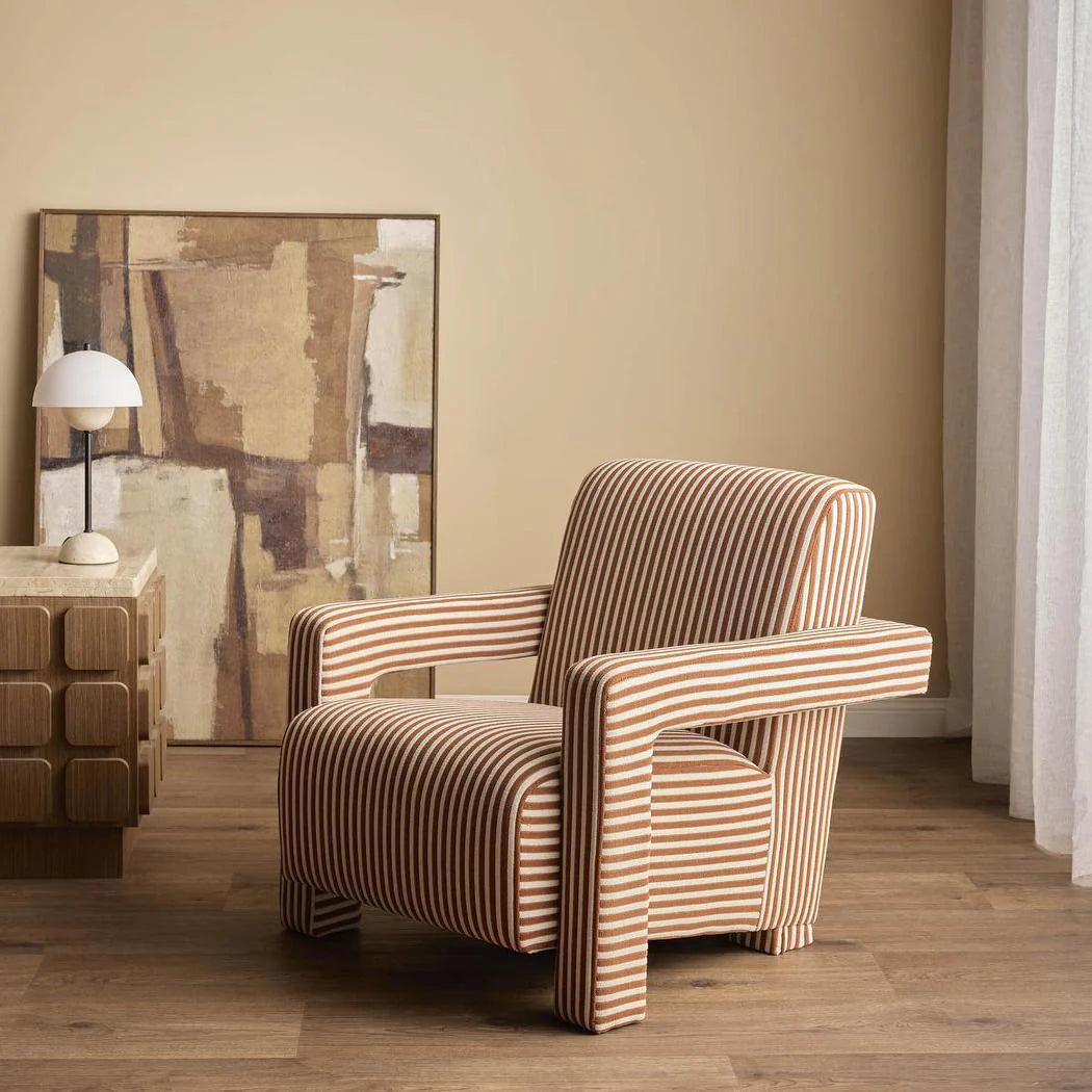 Acadia Armchair Terracotta Stripe