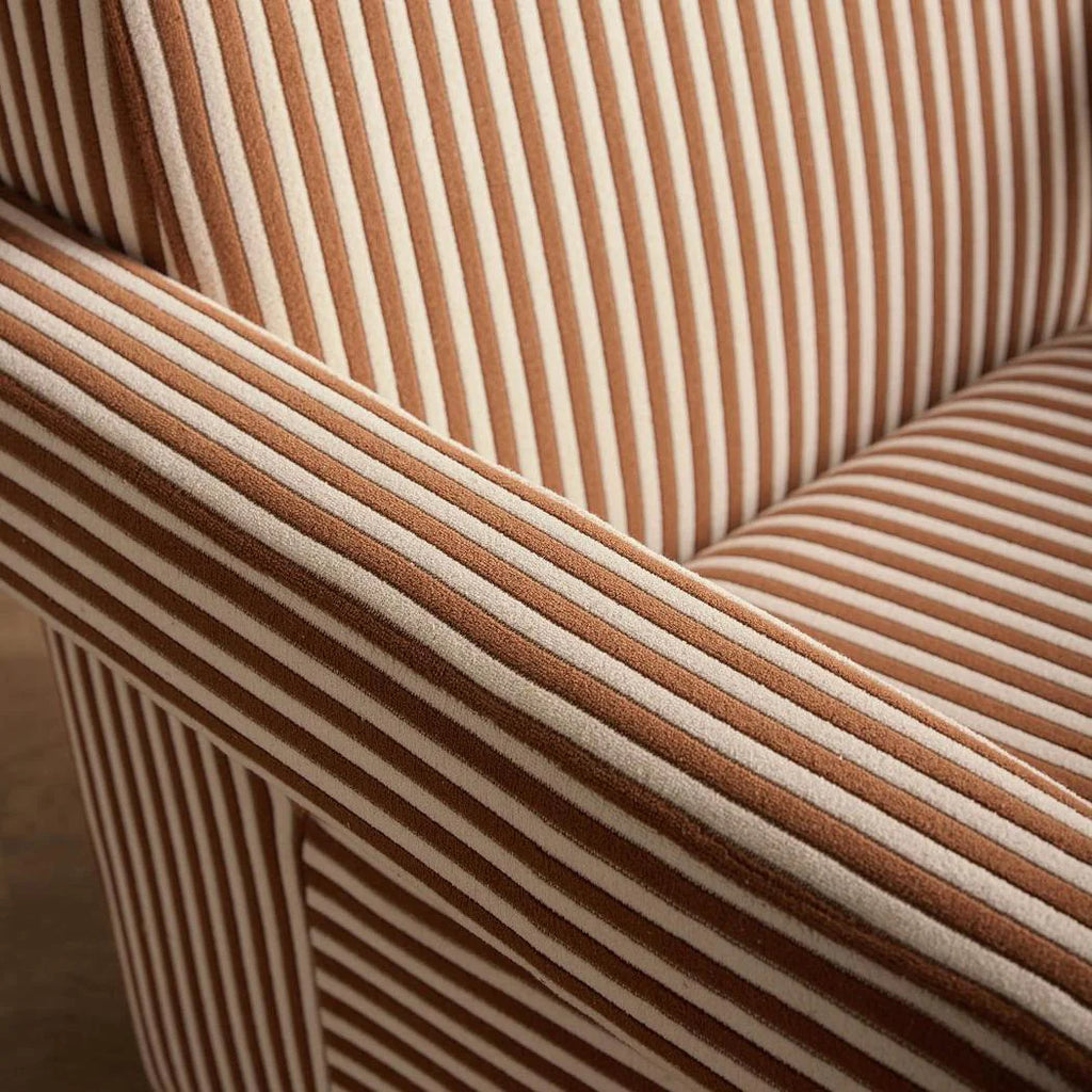 Acadia Armchair Terracotta Stripe