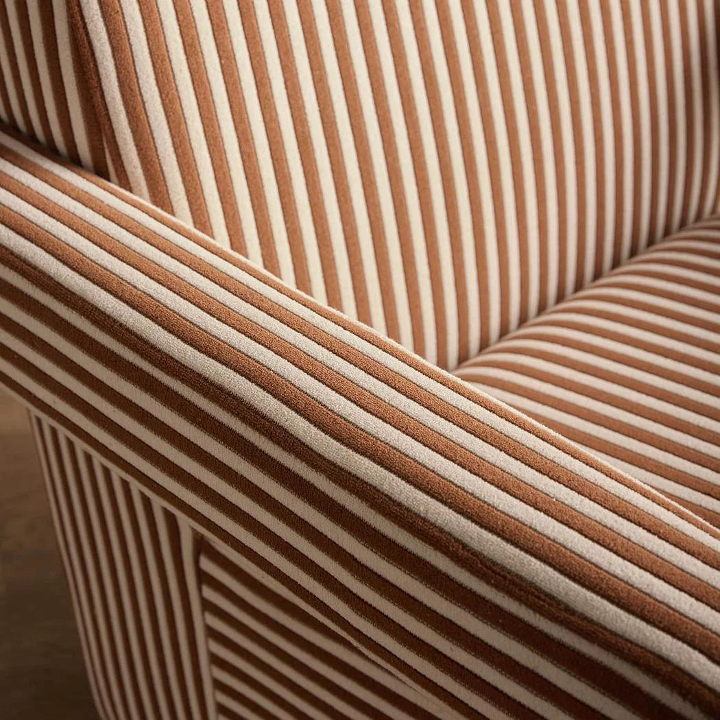 Acadia Armchair Terracotta Stripe