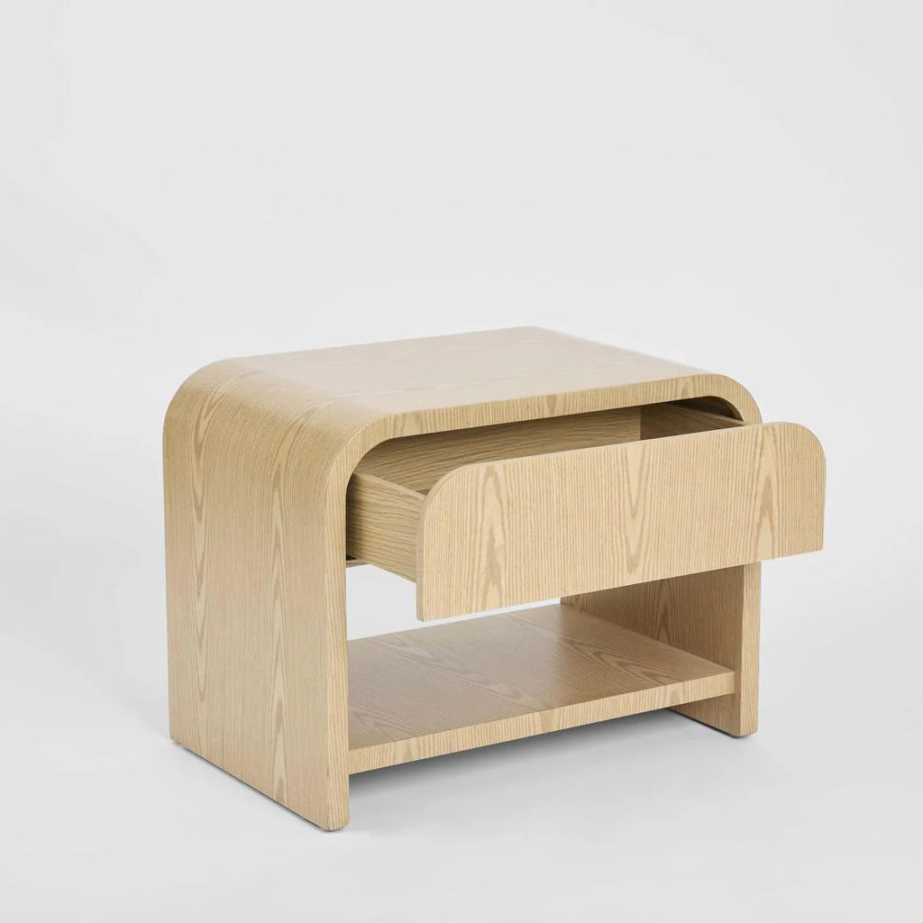 Mina Bedside Light Oak 1 Drawer