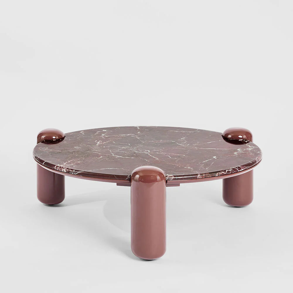Nyla Coffee Table Large Matt Red Vein Marble/High Gloss