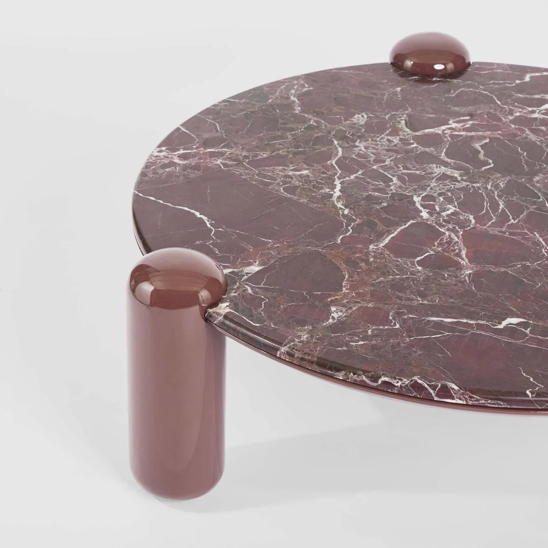 Nyla Coffee Table Large Matt Red Vein Marble/High Gloss