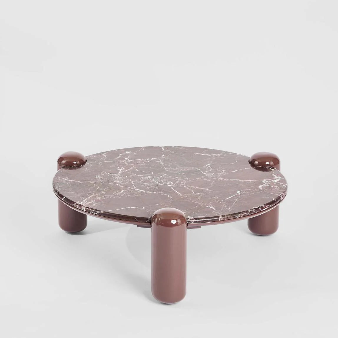 Nyla Coffee Table Large Matt Red Vein Marble/High Gloss