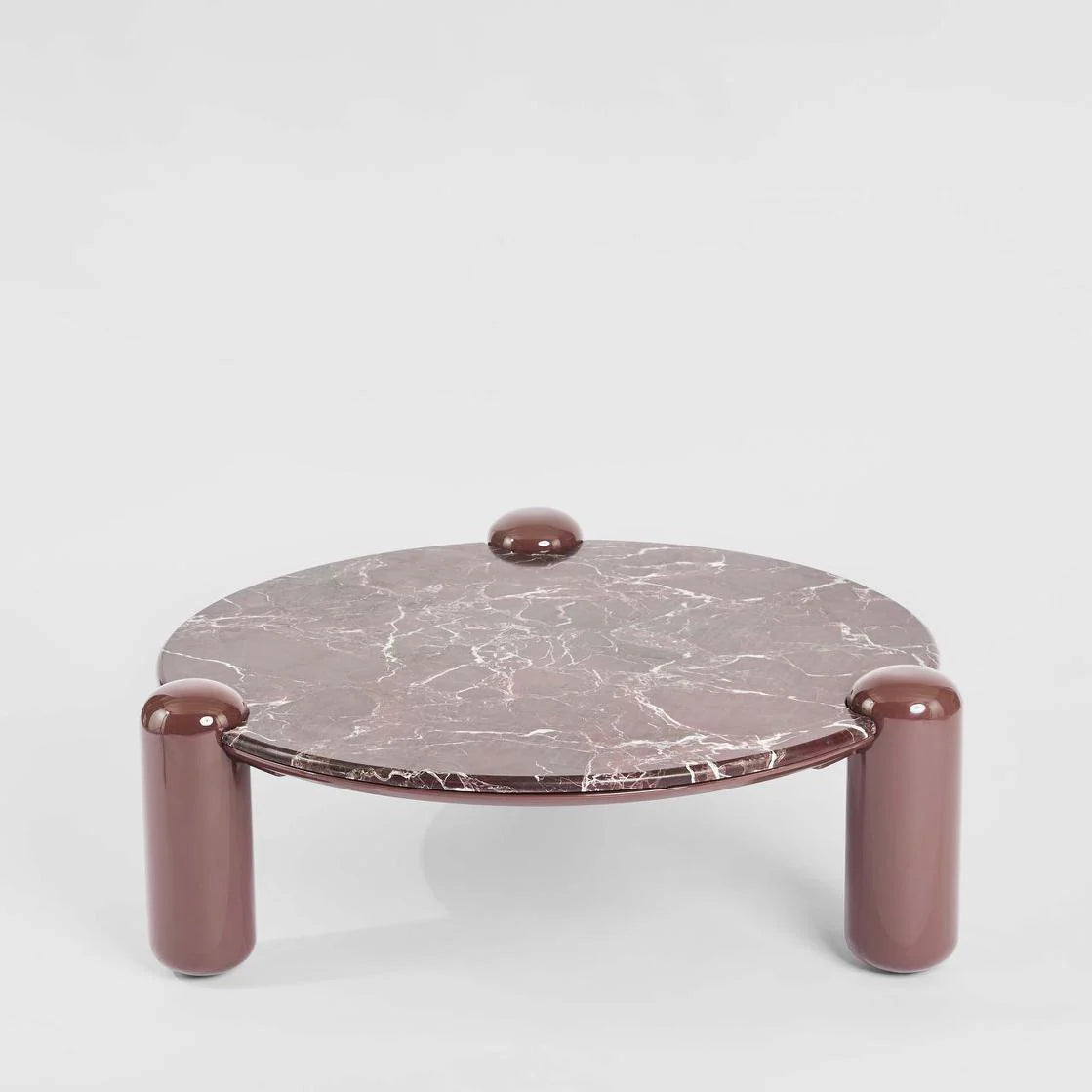 Nyla Coffee Table Large Matt Red Vein Marble/High Gloss