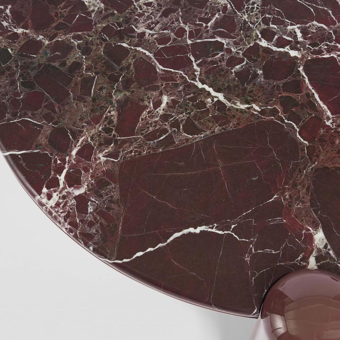 Nyla Coffee Table Large Matt Red Vein Marble/High Gloss