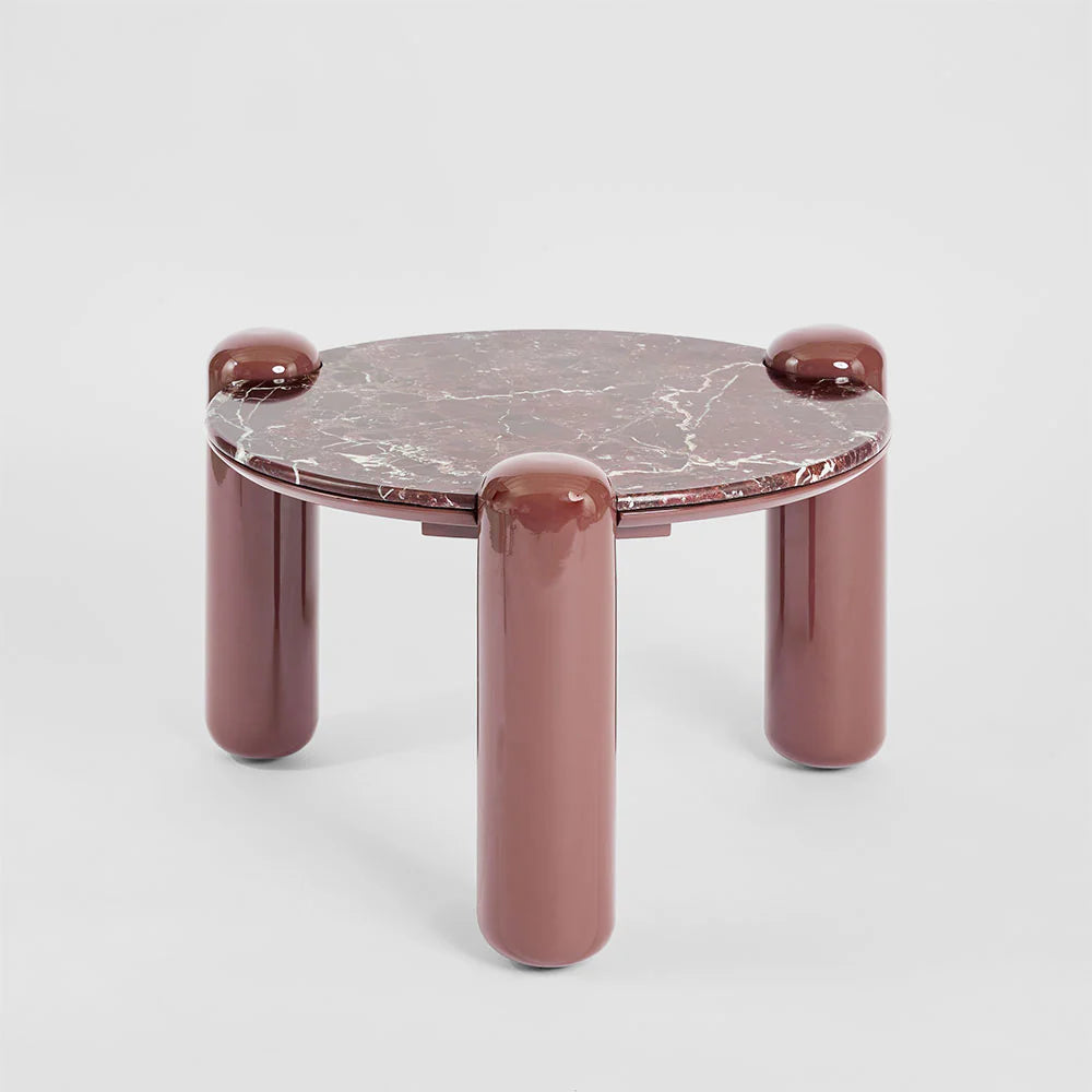 Nyla Coffee Table Small Matt Red Vein Marble/High Gloss