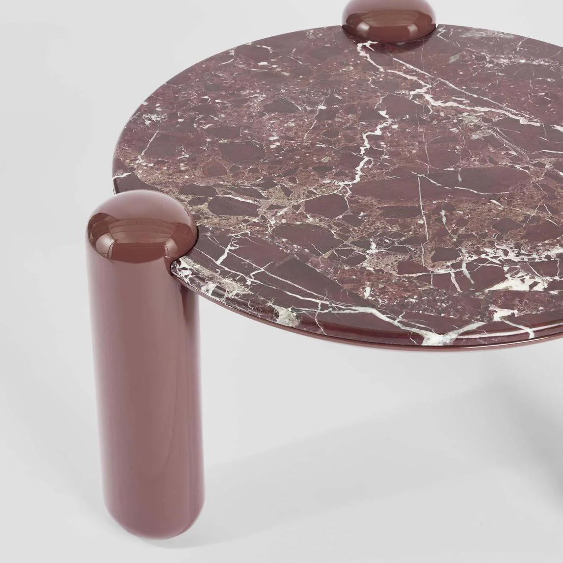 Nyla Coffee Table Small Matt Red Vein Marble/High Gloss