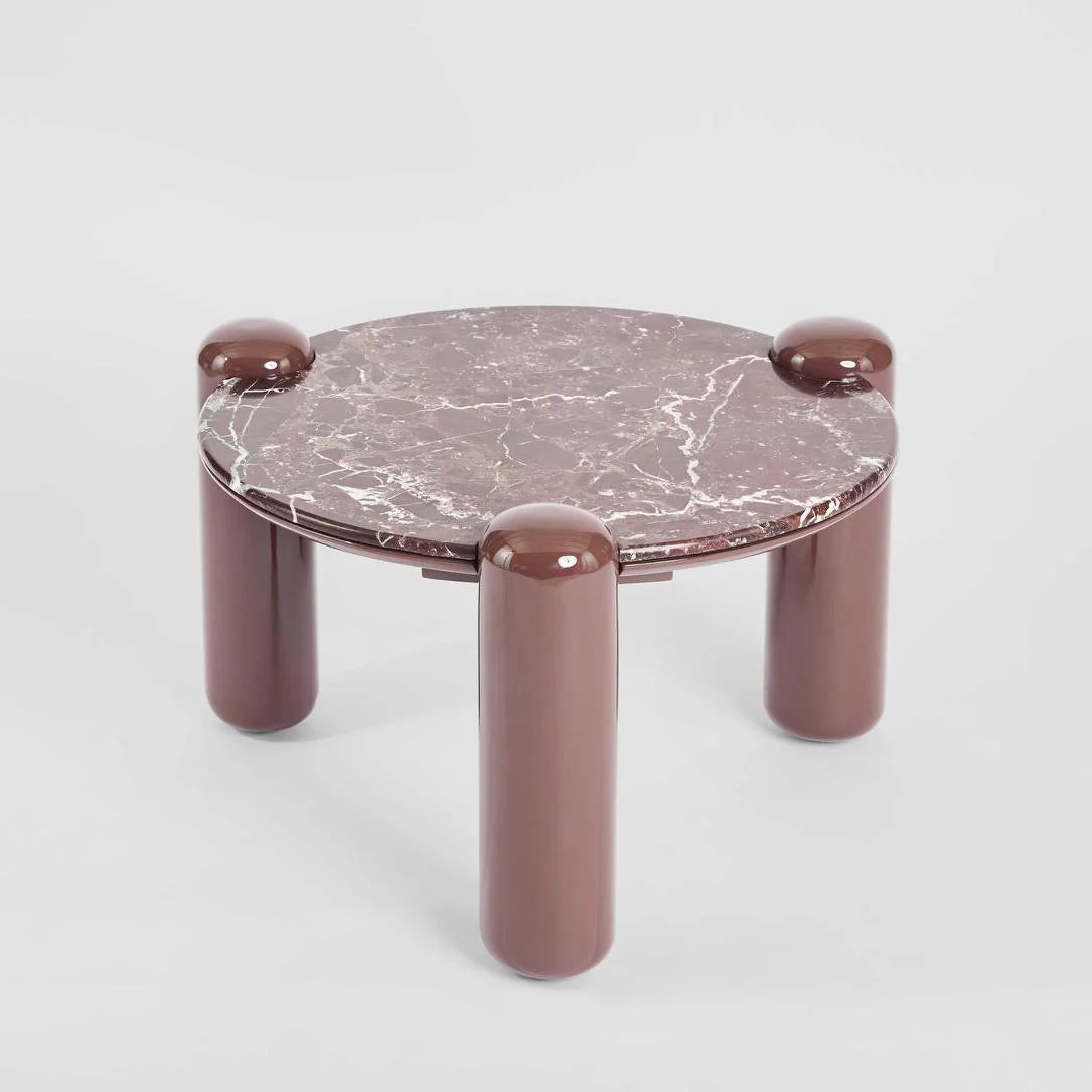 Nyla Coffee Table Small Matt Red Vein Marble/High Gloss