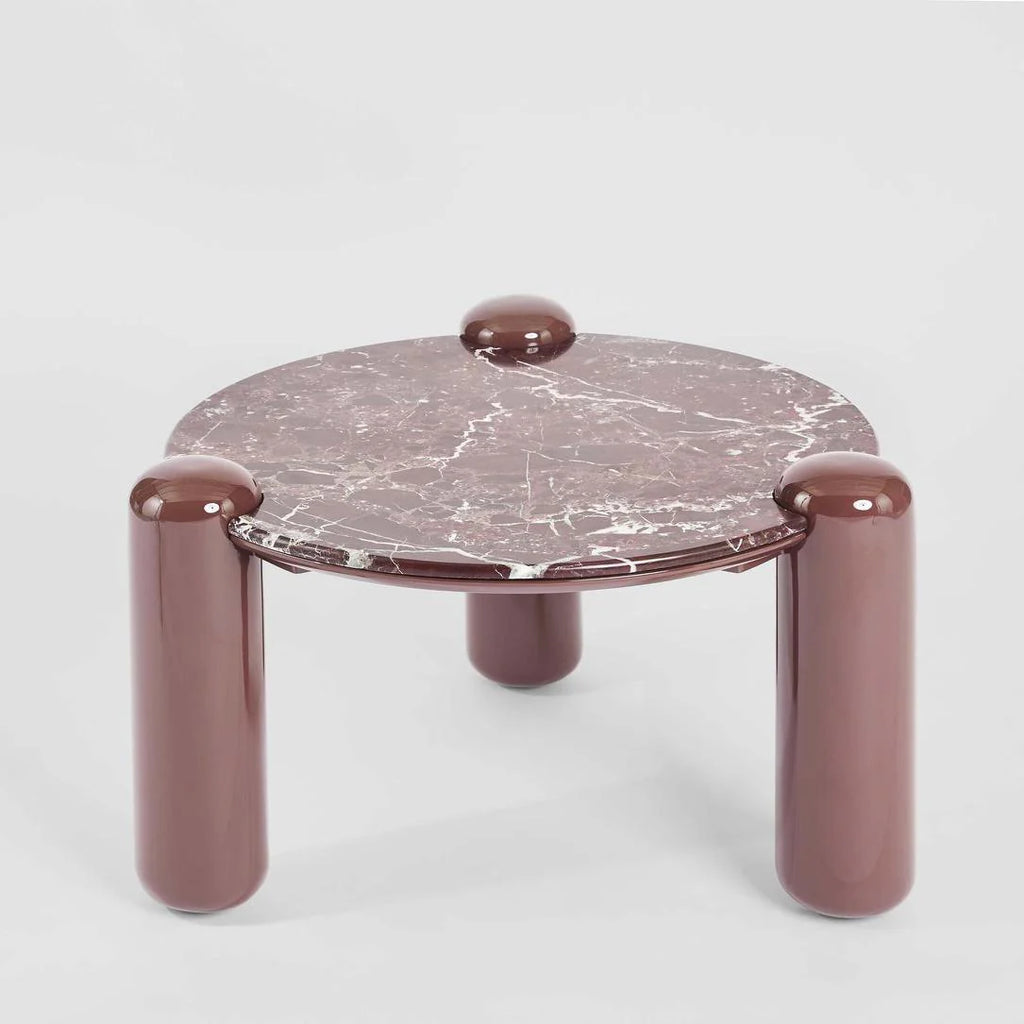 Nyla Coffee Table Small Matt Red Vein Marble/High Gloss