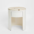 Sadie Bedside Matt Brown Vein Marble/High Gloss