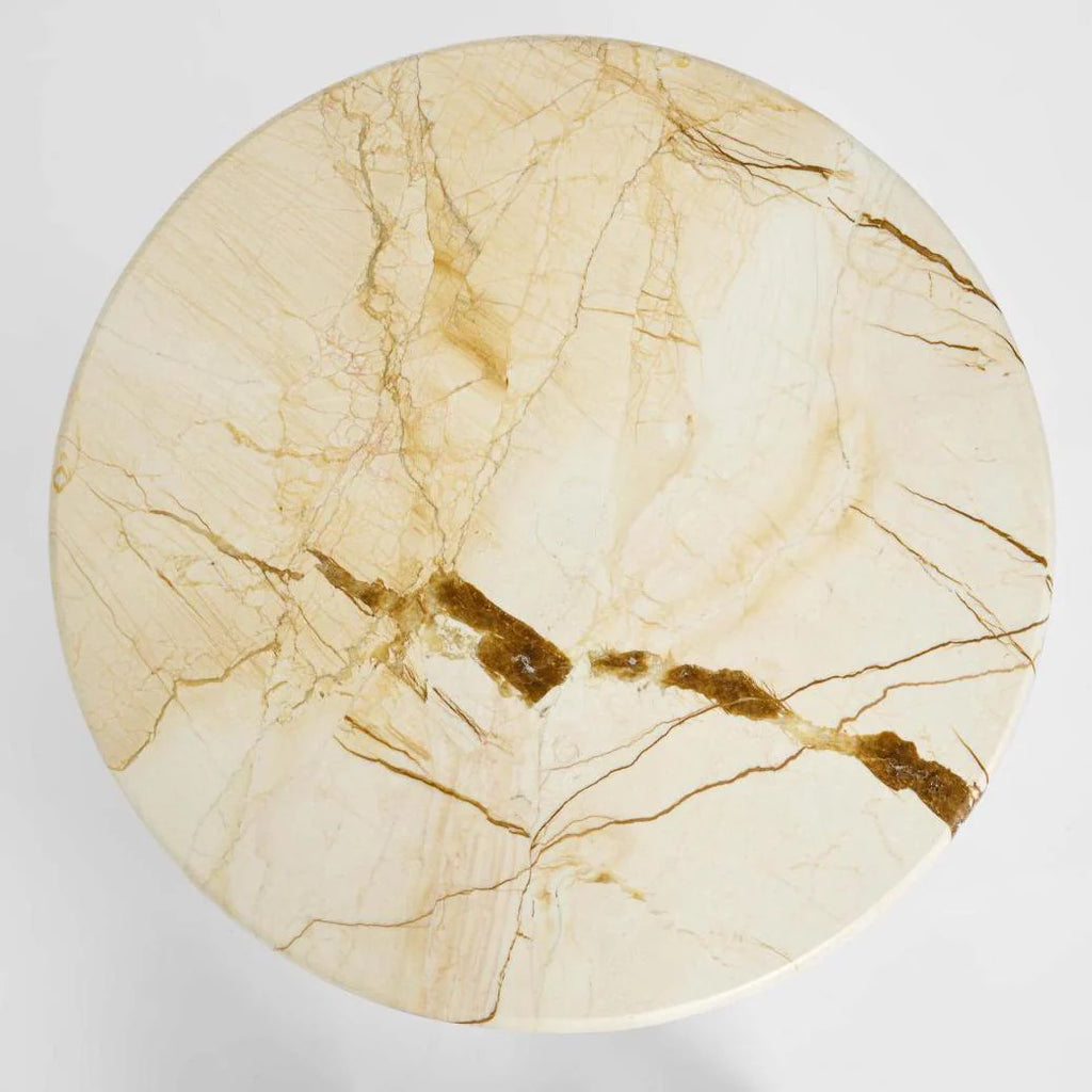 Sadie Bedside Matt Brown Vein Marble/High Gloss