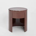 Nyla Bedside Matt Red Vein Marble/High Gloss
