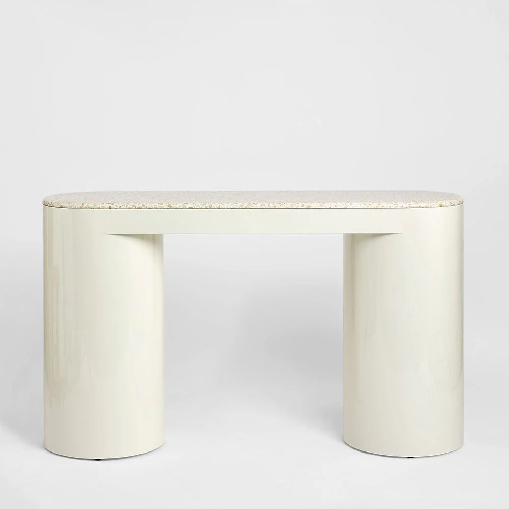 Sadia Console - Terrazzo Stone/High Gloss