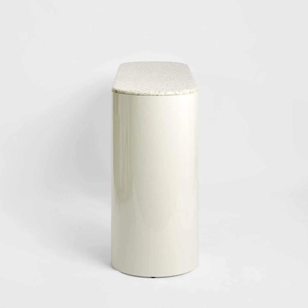 Sadia Console - Terrazzo Stone/High Gloss