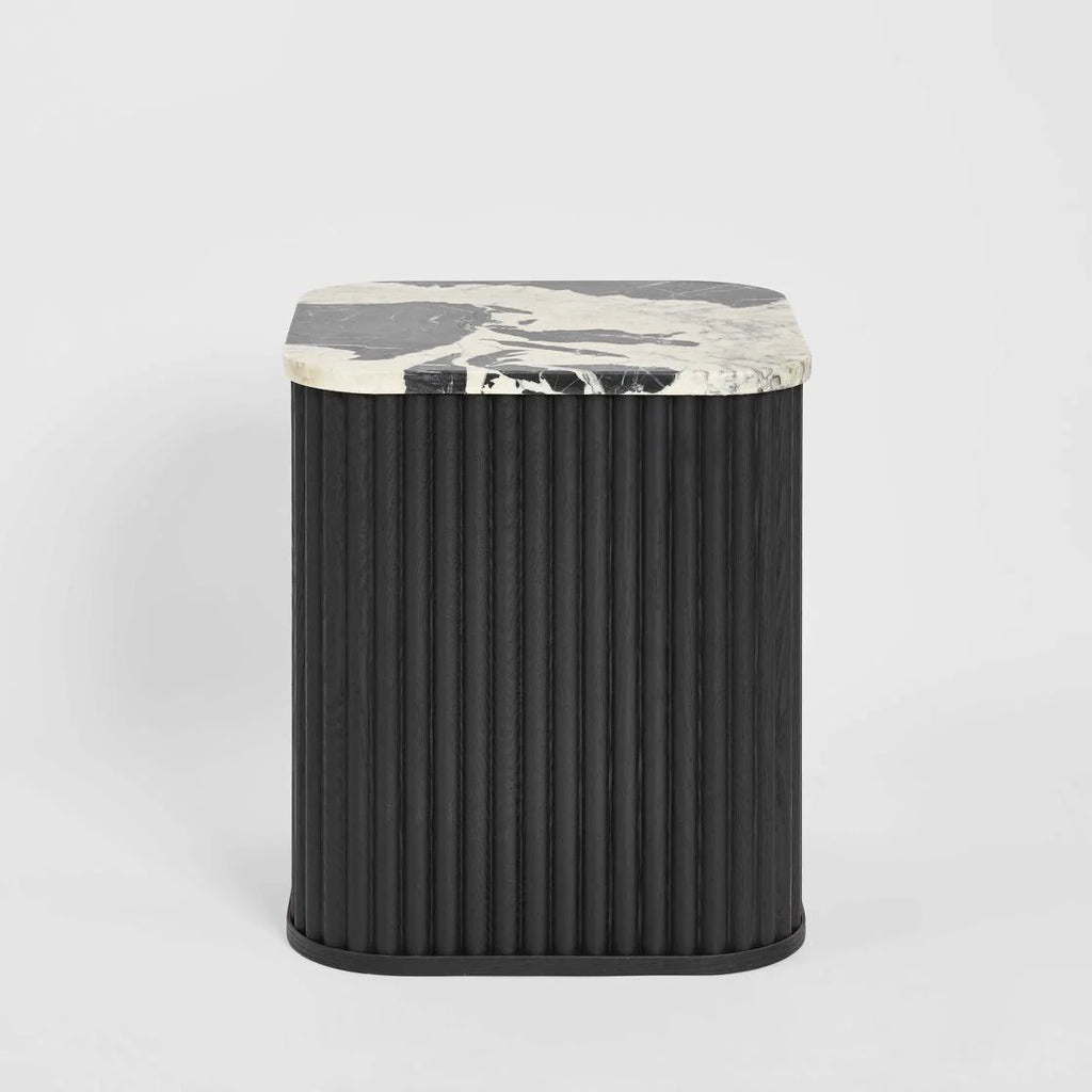 Nixon Marble & Black Oak Side Table