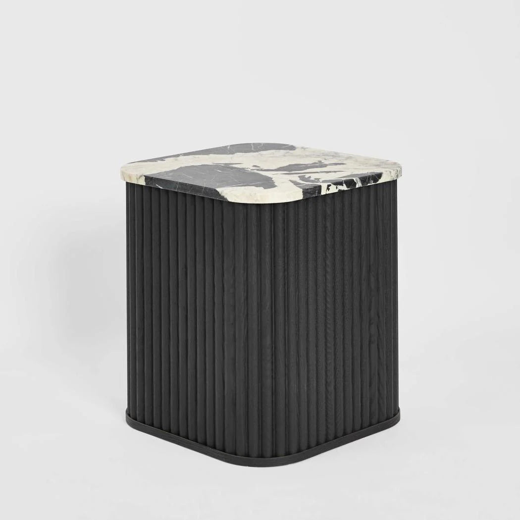 Nixon Marble & Black Oak Side Table