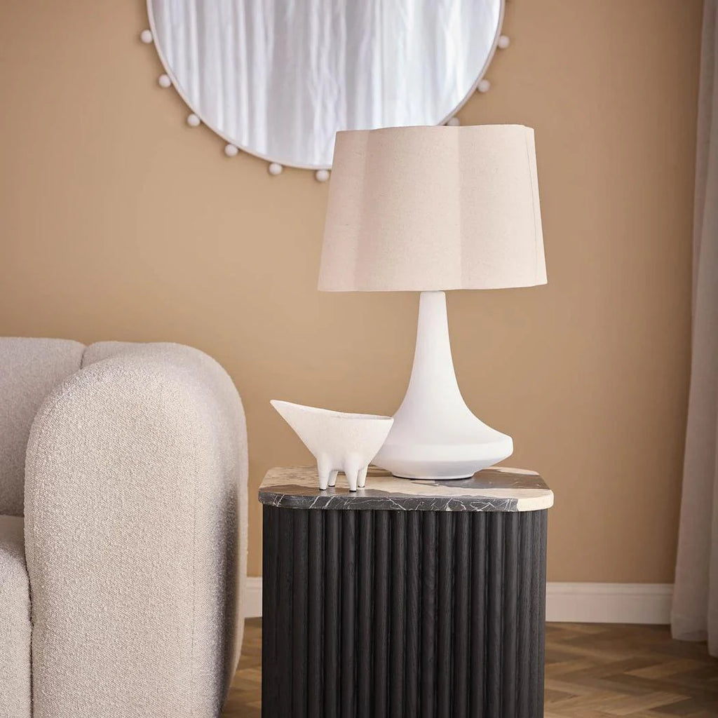 Nixon Marble & Black Oak Side Table