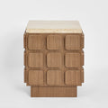 Palma Travertine & Walnut Side Table
