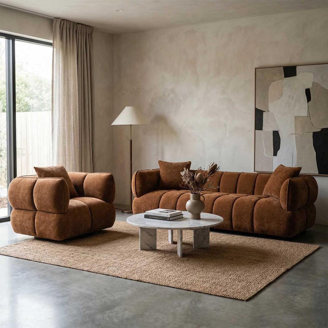 Vera 3 Seater Sofa Sienna Brown