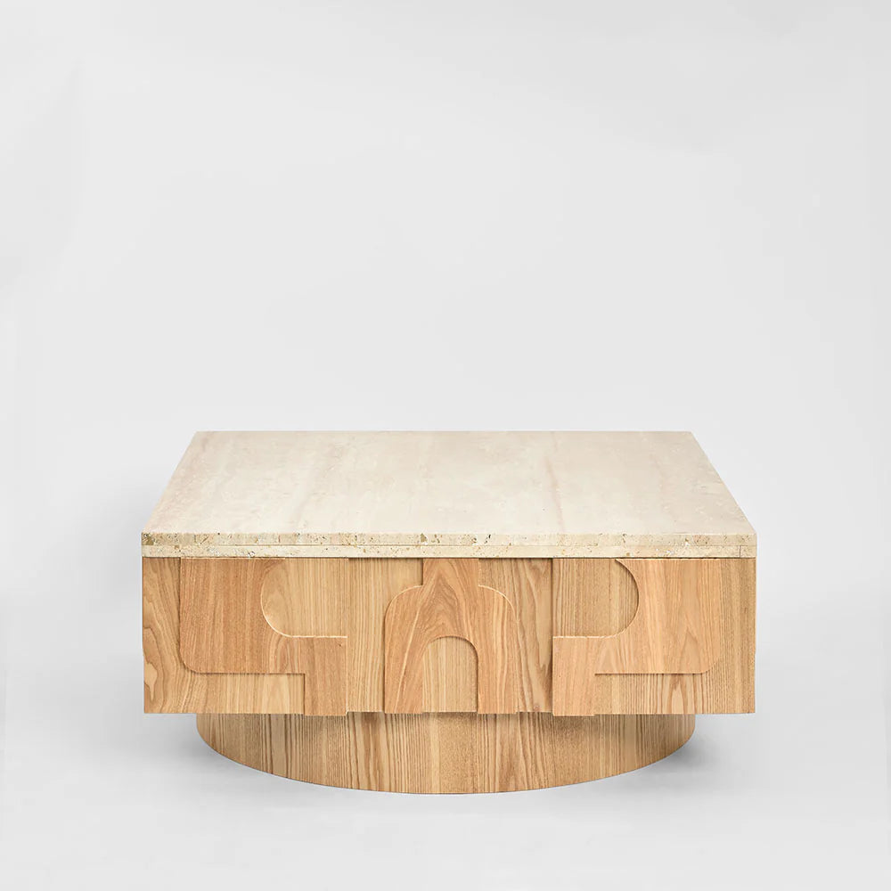 Seda Coffee Table Travertine & Oak