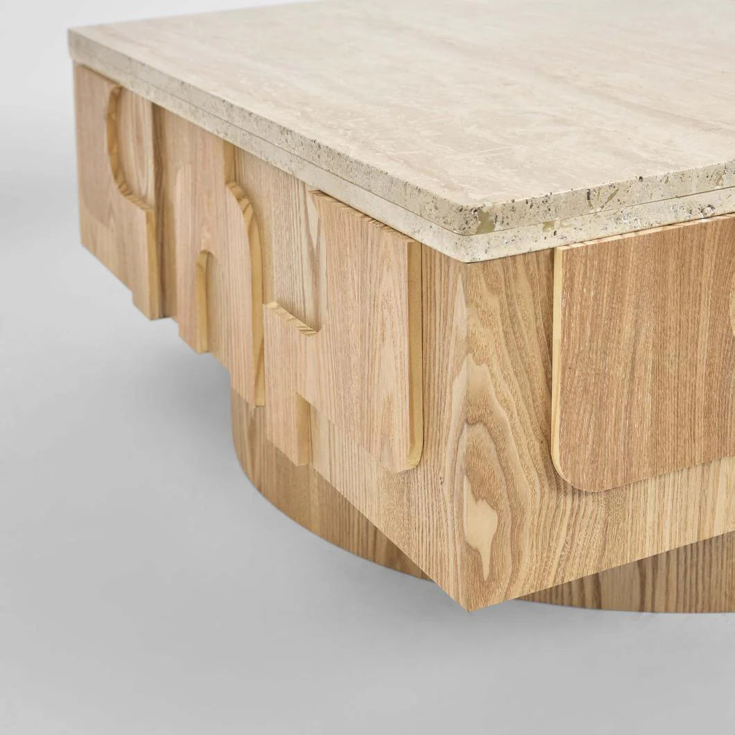 Seda Coffee Table Travertine & Oak
